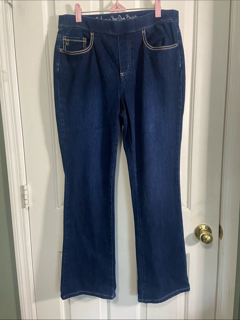 Belle by Kim Gravel Dark Blue Flare Jeans